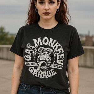 Gas Monkey Garage Graphic T-Shirt Womens Medium Black Excellent